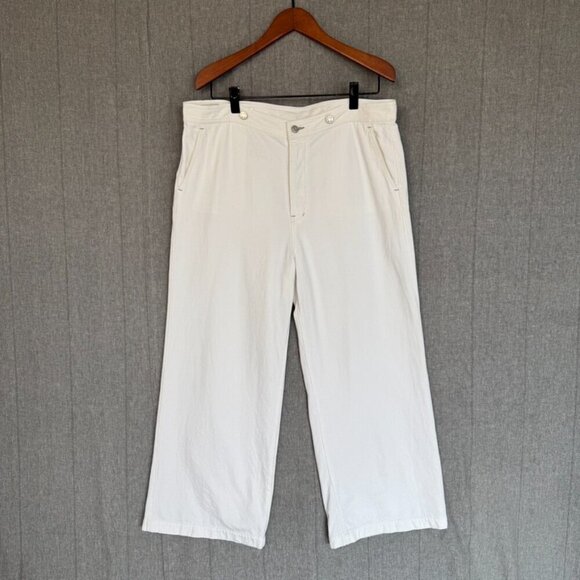 Gap White Ecru High Waist Wide-Leg Suspender Jeans With Washwell Size 16 Short - Picture 8 of 17